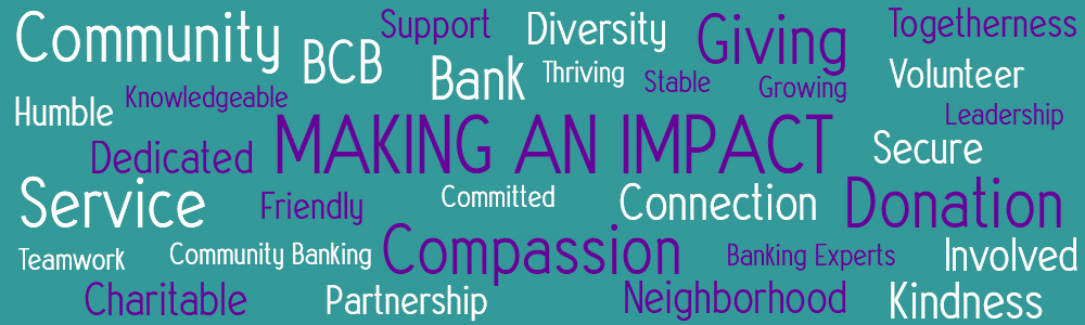 BCB Bank Making an Impact Word Cloud